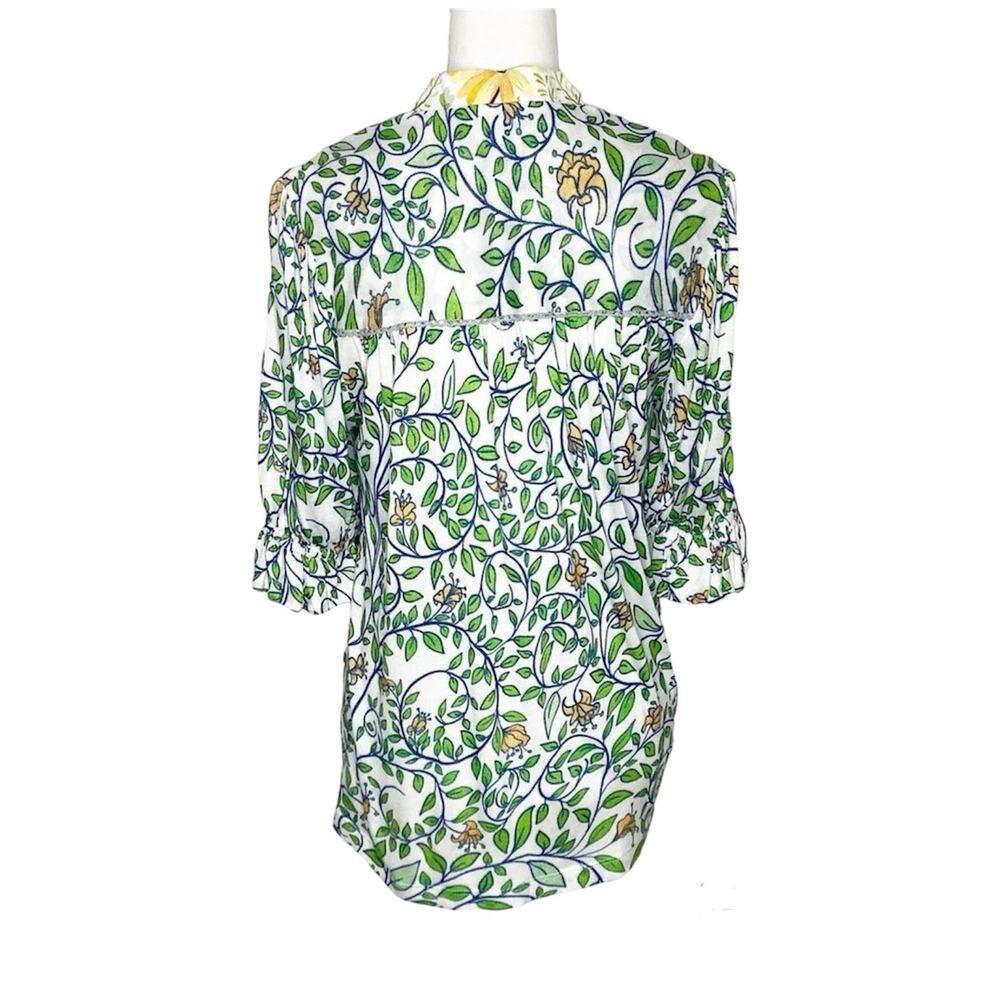 Anthropologie Blank London Stephanie Floral Printed Embroidered Top Small - Picture 5 of 7